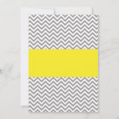 Invitation Baby shower gris jaune de l'éléphant Chevron (Dos)