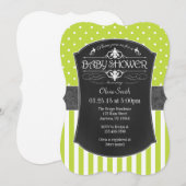 Invitation Baby shower Gris Lime Gris Chalkboard (Devant / Derrière)