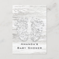 Baby shower gris or pieds bois blanc fille garçon