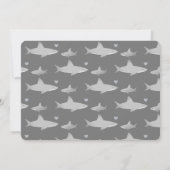 Invitation Baby shower gris requin mignon (Dos)