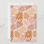 Invitation Baby Shower Groovy Fleurs Rétro Orange et Rose (Dos)