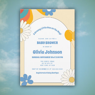 Invitation Baby Shower Groovy Musique Rétro Douce 