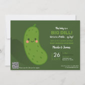 Invitation Baby Shower Gros Cornichon Vert (Devant)