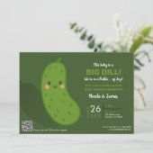 Invitation Baby Shower Gros Cornichon Vert (Debout devant)