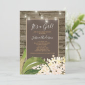 Invitation Baby Shower Guirlande de Fleurs de Campagne en Pot (Debout devant)