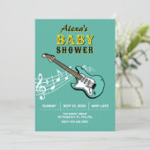 Invitation Baby shower guitare (Debout devant)