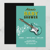Invitation Baby shower guitare (Devant / Derrière)