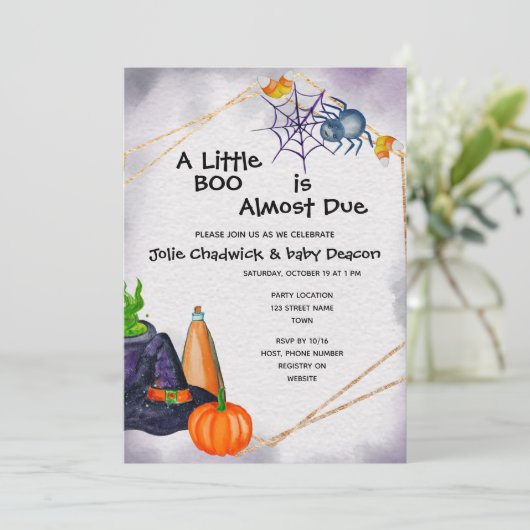 Invitation Baby shower Halloween (Debout devant)