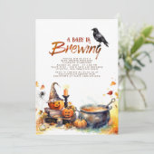 Invitation Baby shower Halloween amusant Un bébé est en train (Debout devant)