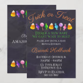 Invitation Baby shower Halloween, Baby shower Auto (Devant / Derrière)