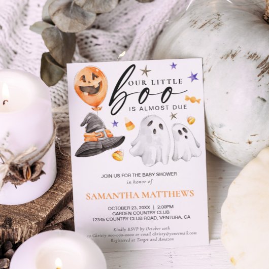 Invitation Baby shower Halloween Boo