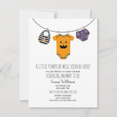 Invitation Baby shower Halloween Citrouille (Devant)