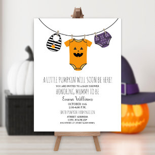 Invitation Baby shower Halloween Citrouille