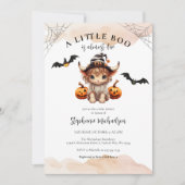 Invitation Baby shower Halloween Citrouille Cow Little Boo (Devant)