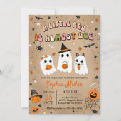 Invitation Baby shower Halloween Cute Ghost (Devant)