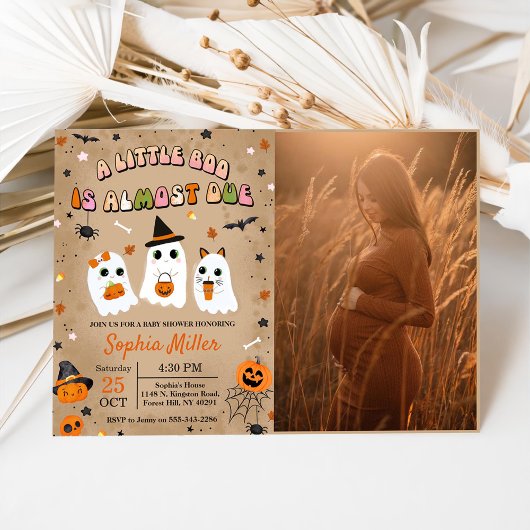 Invitation Baby shower Halloween Cute Ghost