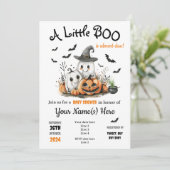 Invitation Baby shower Halloween Cute Little Boo (Debout devant)
