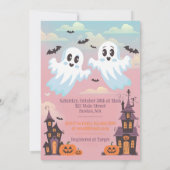 Invitation Baby shower Halloween de Twin Boo (Dos)