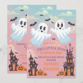 Invitation Baby shower Halloween de Twin Boo (Devant / Derrière)