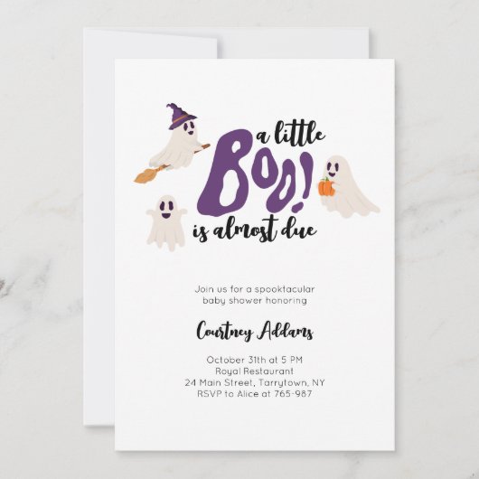 Invitation Baby shower Halloween éffrayant Ghosts (Devant)