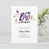 Invitation Baby shower Halloween éffrayant Ghosts (Debout devant)