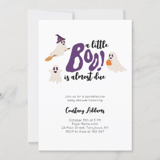 Invitation Baby shower Halloween éffrayant Ghosts