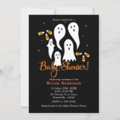 Invitation Baby shower Halloween Fantômes et bonbons Corn (Devant)