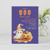 Invitation baby shower Halloween Ghost Boo (Debout devant)