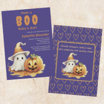 Invitation baby shower Halloween Ghost Boo