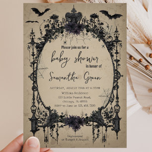 Invitation Baby Shower Halloween gothique