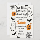 Invitation Baby shower Halloween | Jumeaux | Édita (Devant)