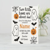 Invitation Baby shower Halloween | Jumeaux | Édita (Debout devant)