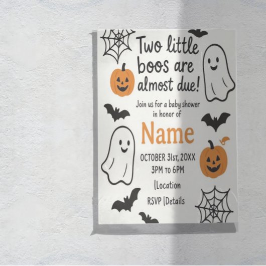 Invitation Baby shower Halloween | Jumeaux | Édita