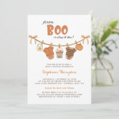 Invitation Baby shower Halloween Little Boo (Debout devant)