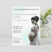 Invitation Baby Shower Halloween Mariée de Frankenstein (Debout devant)