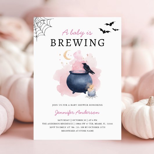Invitation Baby shower Halloween mignon