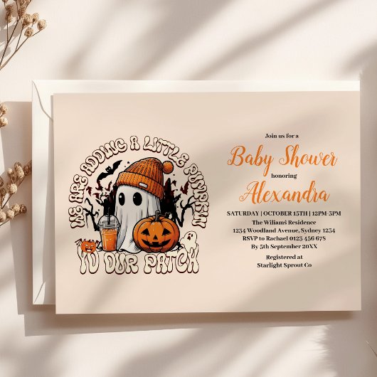 Invitation Baby shower Halloween mignon