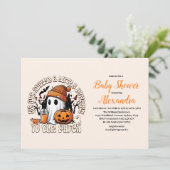Invitation Baby shower Halloween mignon (Debout devant)