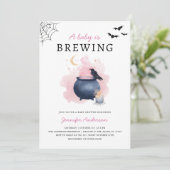 Invitation Baby shower Halloween mignon (Debout devant)