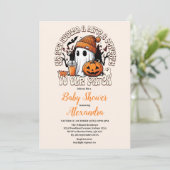 Invitation Baby shower Halloween mignon (Debout devant)