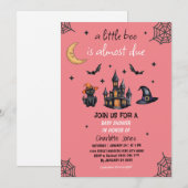 Invitation Baby shower Halloween moderne Little Boo (Devant / Derrière)