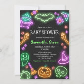 Invitation Baby Shower Halloween Néon (Devant)