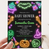 Invitation Baby Shower Halloween Néon