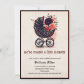 Invitation Baby shower Halloween vintage (Devant)