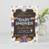 Invitation Baby shower Halloween Watercolor (Debout devant)