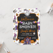 Invitation Baby shower Halloween Watercolor (Devant/Arrière en situation)