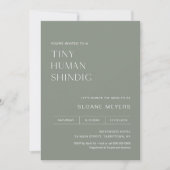 Invitation Baby shower HARLOW Sage Minuscule Chien humain (Devant)