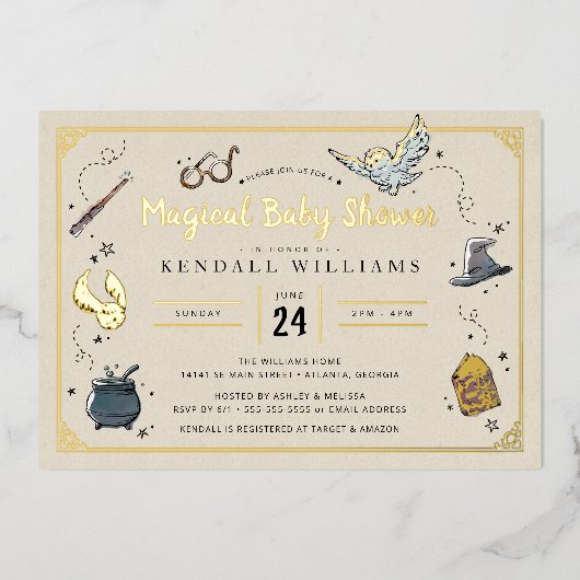 Invitation Baby shower Harry Potter (Recto)