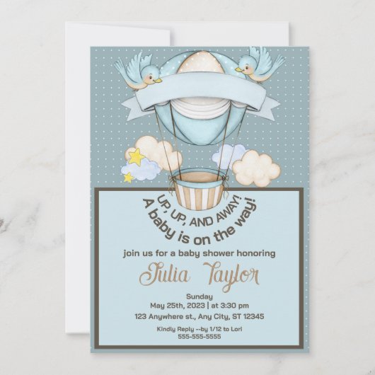 INVITATION baby shower haut et loin (Devant)