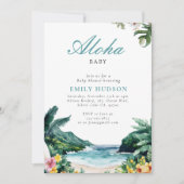 Invitation Baby shower hawaïen Aloha Baby (Devant)